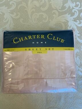 Charter Club Pink Blush Full Sheet Set - Damask